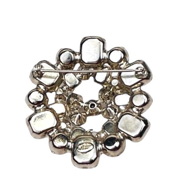 Vtg Weiss Rhinestone Brooch Domed Clear - Picture 4 of 9